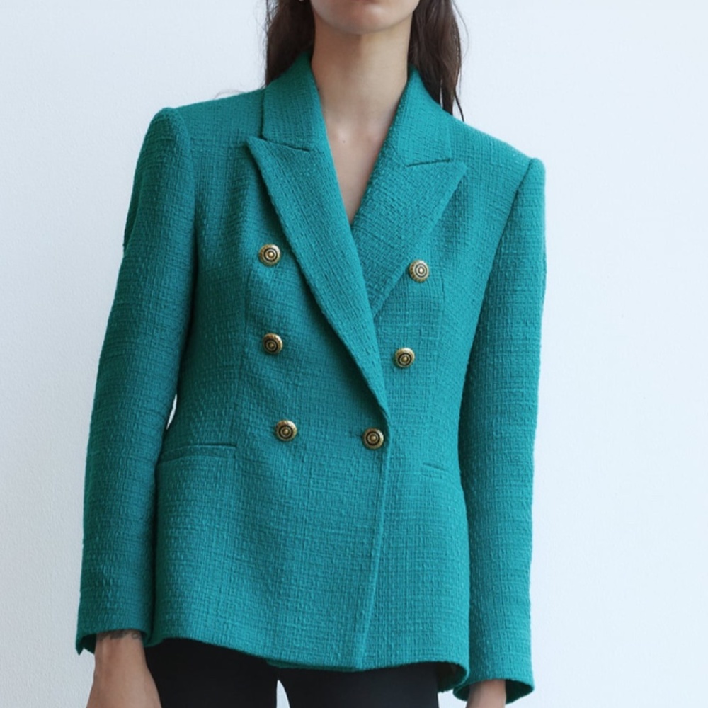 Teal Tweed Blazer